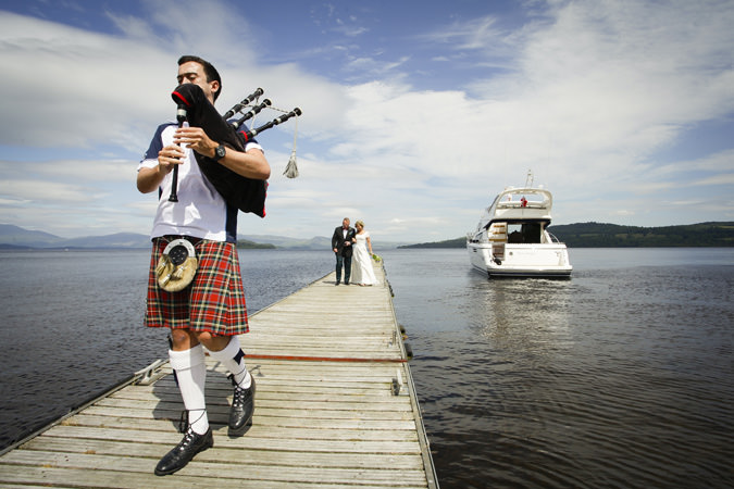 Wedding photographs at the Cruin on Loch Lomond, Scotland